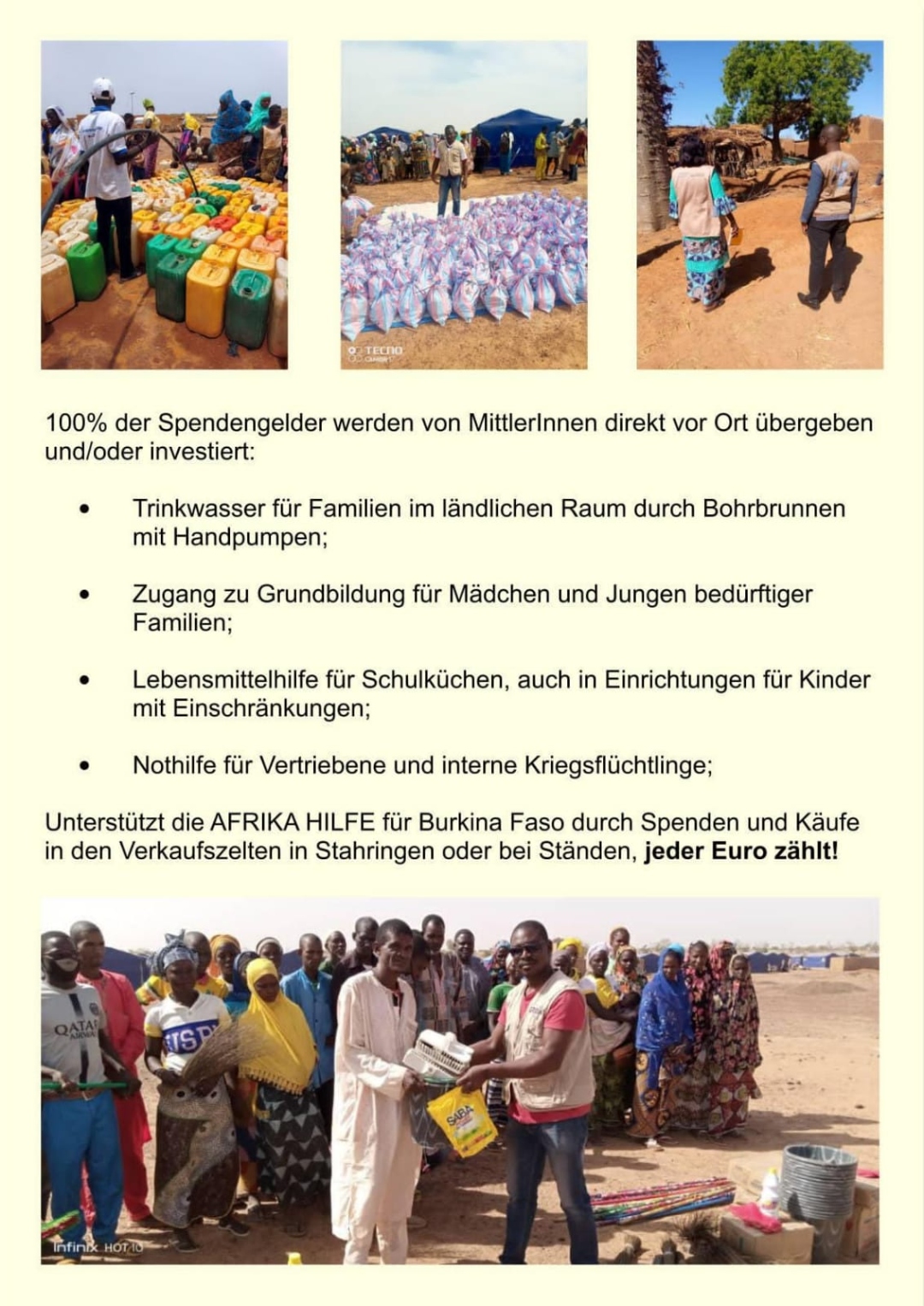 Informationscollage zur Afrika-Hilfe